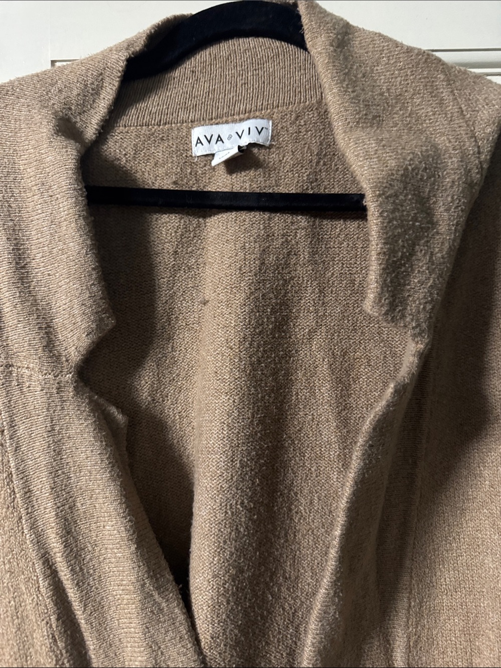 Ava & Viv Taupe Brown Open-Front Cardigan - Picture 3 of 4